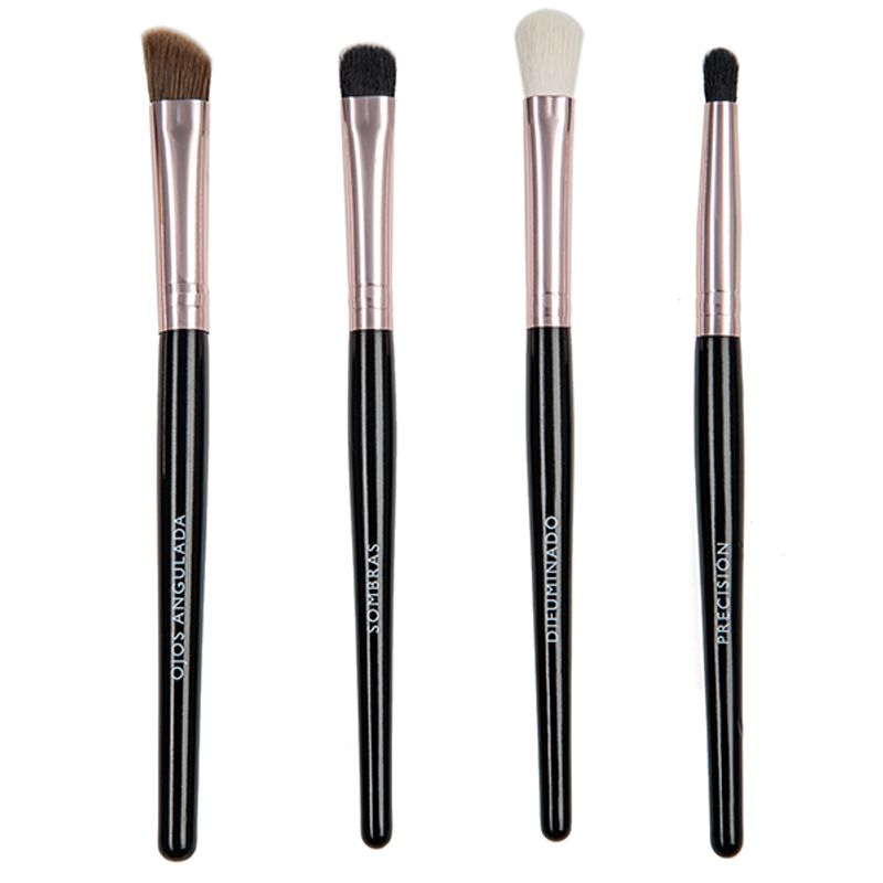 Brochas de maquillaje de viaje, set profesional 7 piezas, estuche metá